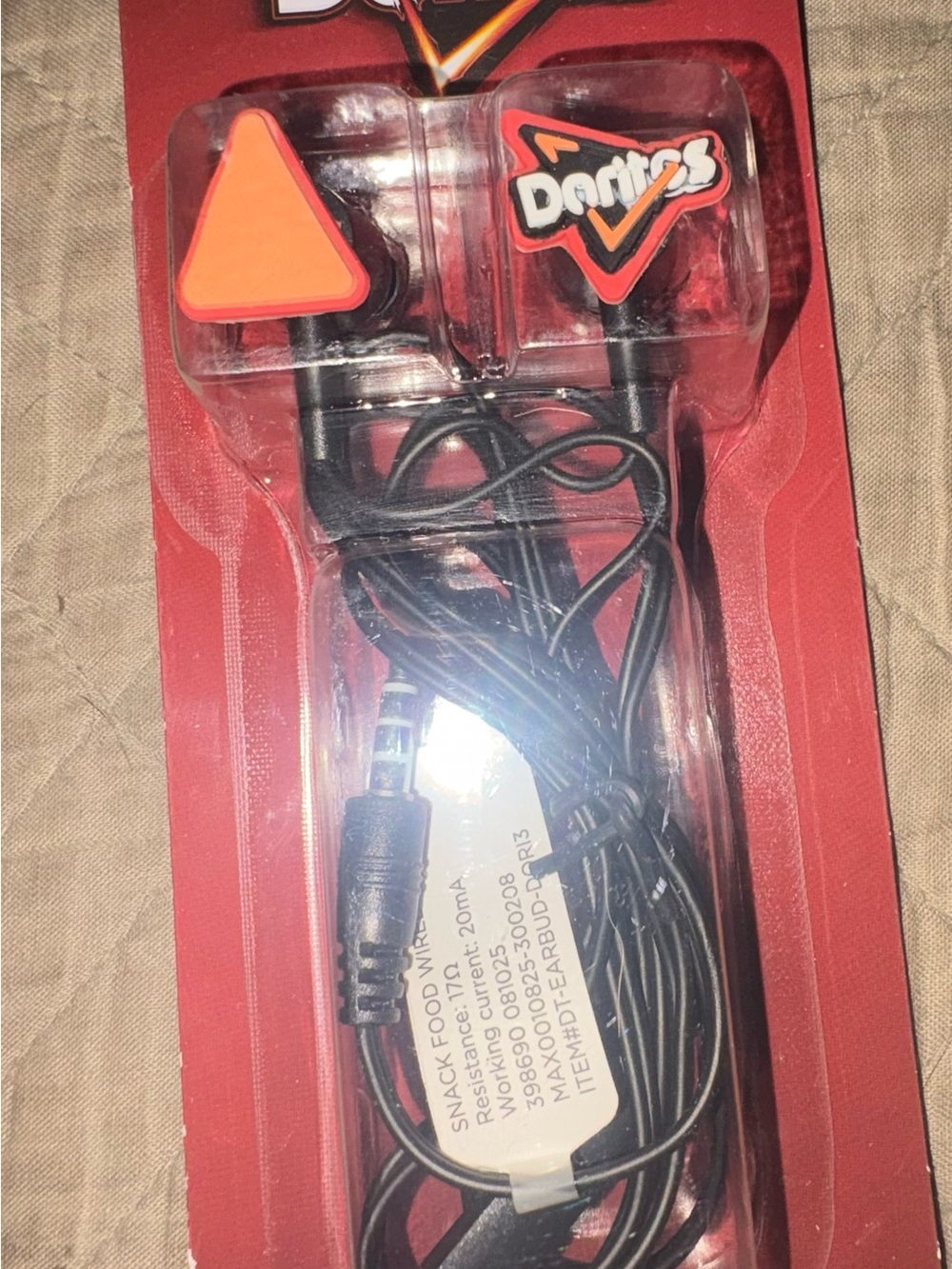 Branded Orange In-Ear Earbud Headphones